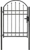 vidaXL - Poort - met - gebogen - bovenkant - 100x125 - cm - staal - zwart