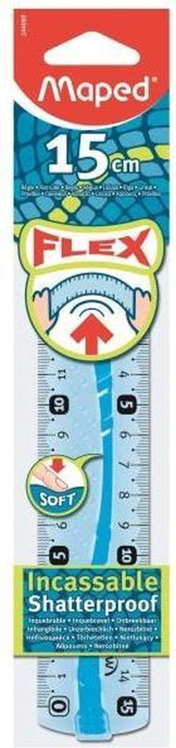 Maped lat onbreekbaar 15 cm, met dubbele graduatie