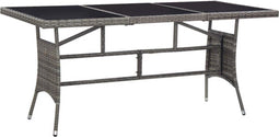 vidaXL - Tuintafel - 170x80x74 - cm - poly - rattan - grijs