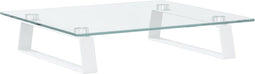vidaXL - Monitorstandaard - 40x35x8 - cm - gehard - glas - en - metaal - wit