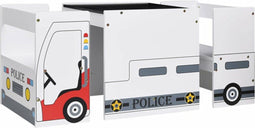 vidaXL 3-delige Kindertafel- en stoelenset politieauto-ontwerp MDF