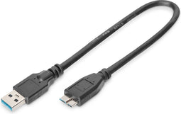 Digitus AK-300117-003-S - USB-kabel USB 3.2 Gen1 - Datatransmissie tot 5 Gb/s - Zwart