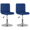 Eetkamerstoelen 2 st draaibaar stof blauw
