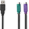 Nedis CCGP60830BK03 - USB naar PS/2 Adapterkabel - 30cm - Zwart