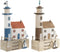 Decoratieve figuren Home ESPRIT Blauw Rood Multicolour 17 x 8,5 x 30 cm (2 Stuks)