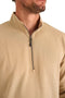 Mario Russo Pique Longsleeve Shirt - Trui Heren - Dikkere stof - Beige - M