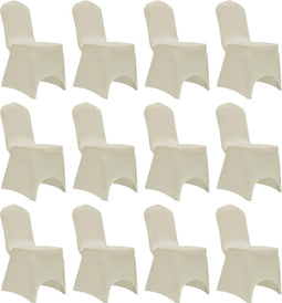 vidaXL - Stoelhoezen - stretch - 12 - st - crème