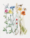 Thea Gouverneur - Borduurpakket met telpatroon - 577 - Voorgesorteerde DMC Garens - Wilde bloemen - Linnen - 20 cm x 26 cm - DIY Kit