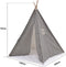 VDD Tipi Tent - Speeltent voor Kinderen - Wigwam Tipi Tent - Met Vloer Kussen - Zwart/ Wit