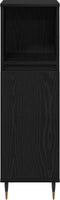 vidaXL - Badkamerkast - Zwart - Eiken - 30x30x100 - cm - Houtmateriaal