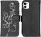iMoshion Hoesje Geschikt voor iPhone 11 Hoesje Met Pasjeshouder - iMoshion Design Softcase Bookcase - Wit / Zwart / Woman Flower Black