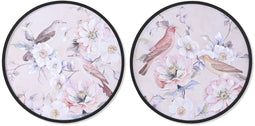 Schilderij DKD Home Decor Romantiek Vogels 70 x 3 x 70 cm (2 Stuks)