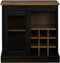 vidaXL - Dressoir - HALDEN - met - schuifdeur - 80x40x80 - cm - massief - hout - zwart