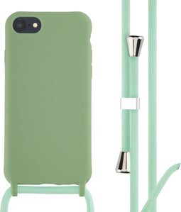 iMoshion Hoesje Geschikt voor iPhone SE (2022) / SE (2020) / 8 / 7 Hoesje Met Koord - iMoshion Siliconen hoesje met koord - Groen