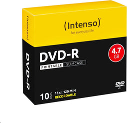 Intenso 4801652 DVD-R disc 4.7 GB 10 stuk(s) Slimcase Bedrukbaar