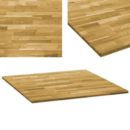 vidaXL - Tafelblad - vierkant - 23 - mm - 80x80 - cm - massief - eikenhout