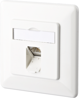 Metz Connect E-DAT C6A - Wandcontactdoos - 1x Ethernet 10G/1G - Wit