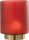 J-Line windlicht Geruit - glas - rood/goud - small