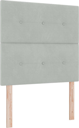 vidaXL - Hoofdbord - Met - Knopen - Lichtgrijs - 100 - cm - van - Velvet