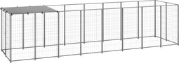 vidaXL - Hondenkennel - 4,84 - m² - staal - zilverkleurig