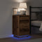 vidaXL - Nachtkastje - met - LED - in - Oud - Hout - - - 39x34.5x65 - cm - - - Kunststof