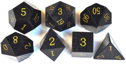 Dobbelstenen Set - Edelsteen - 7-delige D4 D6 D8 D10 D10-00 D12 D20 - Diep Blauw Glitter