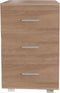 Nachtkastje - halkastje - 3 lades - 63 cm hoog - lichtbruin