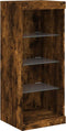vidaXL - Dressoir - met - LED-verlichting - 41x37x100 - cm - gerookt - eikenkleurig