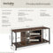 Tectake TV-meubel - Lowboard met 4 open vakken - Industrieel design - Donkerbruin - Afmeting (LxBxH) 110 x 40 x 50,5 cm