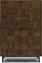 Riviera Maison Kast Bruin, Opbergkast, met deuren en planken, 2 lades - Mac Arthur Park Cabinet - Hout, ijzer - (LxBxH) 45x105x151