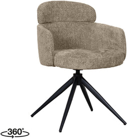 LABEL51 Levi Eetkamerstoel - Groen - Velvet - Black Frame - Stoel - Normale eetkamerstoel