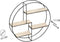 LIFA LIVING Wandrek Ronda - Wandplank Industrieel - 4 Planken - Zwart Hout en Metaal
