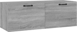 vidaXL - Wandkast - 100x36,5x35 - cm - bewerkt - hout - grijs - sonoma - eikenkleurig
