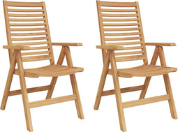 vidaXL - Tuinstoelen - 2 - stuks - Massief - Teakhout