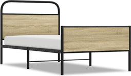 vidaXL - Bedframe - zonder - matras - bewerkt - hout - sonoma - eikenkleur - 100x190cm