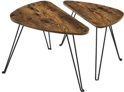 Salontafel - rustiek bruin - spaanplaat, staal - 60 x 38 x 47,5 cm