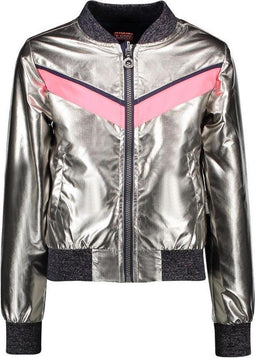 B. Nosy Kids - Meisjes Jas - Reversibel bomberjack met v-vormig detail - Maat 98