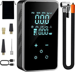 Draagbare Luchtcompressor - 6000 mAh - 6-in-1 - Touchscreen - Elektrische Fietspomp - Bandenpomp Auto - Ballenpomp - 30L/Min