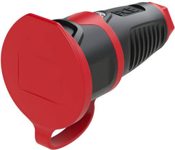 PCE 2411-src Koppeling met randaarde Rubber, Kunststof 230 V Zwart, Rood IP54