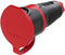 PCE 2411-src Koppeling met randaarde Rubber, Kunststof 230 V Zwart, Rood IP54