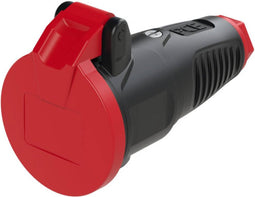 PCE 2522-sr Koppeling met randaarde Massief rubber, Thermoplast 250 V Zwart, Rood IP54