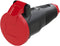 PCE 2522-sr Koppeling met randaarde Massief rubber, Thermoplast 250 V Zwart, Rood IP54