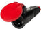 PCE 2522-sr Koppeling met randaarde Massief rubber, Thermoplast 250 V Zwart, Rood IP54
