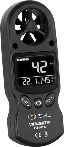 PCE Instruments PCE-AM 30 Windmeter 0.1 tot 30 m/s Met temperatuurmeting