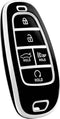 Autosleutel hoesje - TPU Sleutelhoesje - Sleutelcover - Autosleutelhoes - Geschikt voor Hyundai - zwart - E5 - Hyundai i20, Hyundai i30, Hyundai ix20, Hyundai ix35, Hyundai Bayon, Hyundai ionic electric, Hyundai Kona, Hyundai Kona Electric, Hyundai