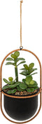 Atmosphera Kunstplant hangplant met pot - 16x16x31cm - Zwart/Groen