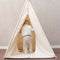 Sunny Alba Tipi Tent Crème/Wit voor kinderen - Wigwam Speeltent met ramen van katoen - Tipi tent kinderen met Kussen kleed - 120x120x160cm - Stokken FSC hout
