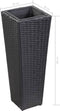 vidaXL - Plantenbak - verhoogd - 30x30x80 - cm - poly - rattan - bruin