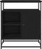 vidaXL - Sideboard - Zwart - Eiken - 69x35x80 - cm - Engineered - Hout - en - Staal