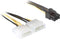 PCIe 6-pins (m) - 2x Molex 4-pins (m) voedingsadapter - 0,15 meter